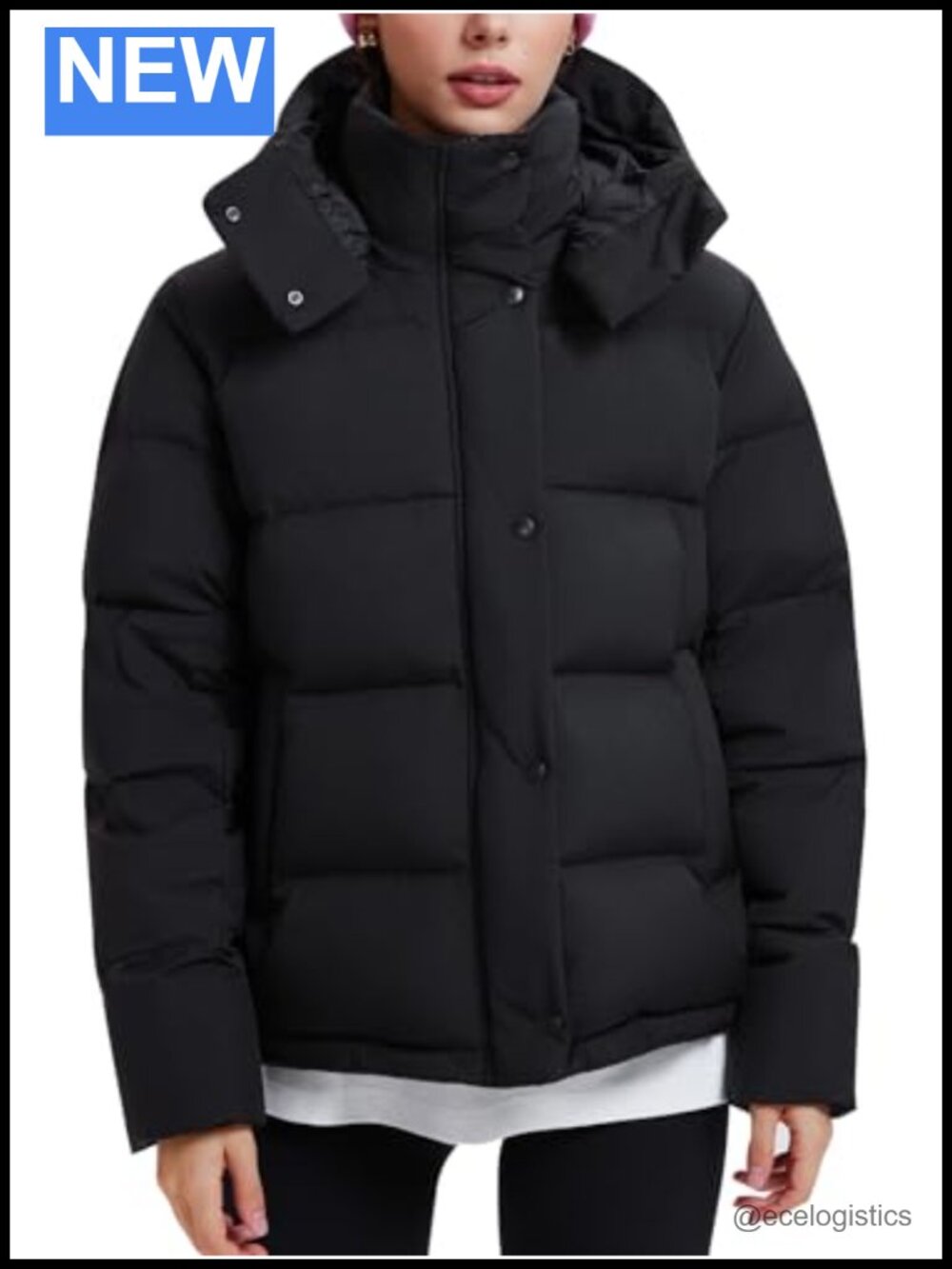 800 Fill Down Puffer Jacket Women Relaxed Fit Lightweight Quilted Snap Button